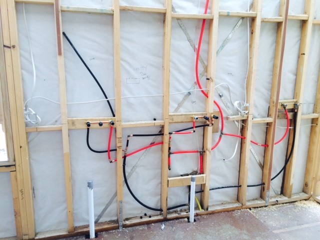 Rough-in plumbing for new house extension